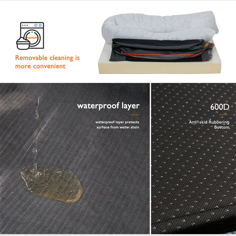 Jumbo Orthopedic Dog Bed with Memory Foam, Waterproof Cushion and Removable Cover