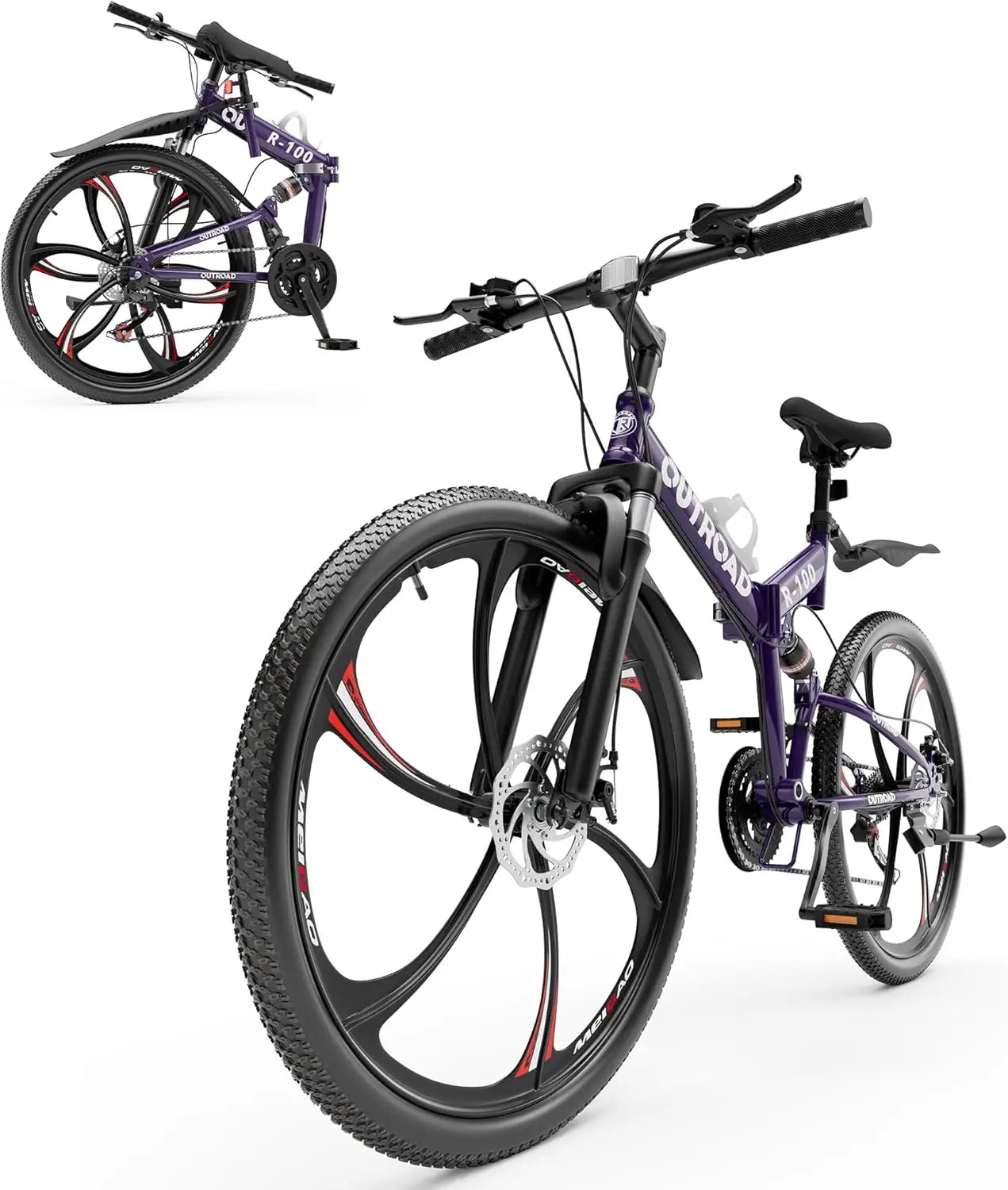 26 Inch Folding Mountain Bike With Dual Suspension