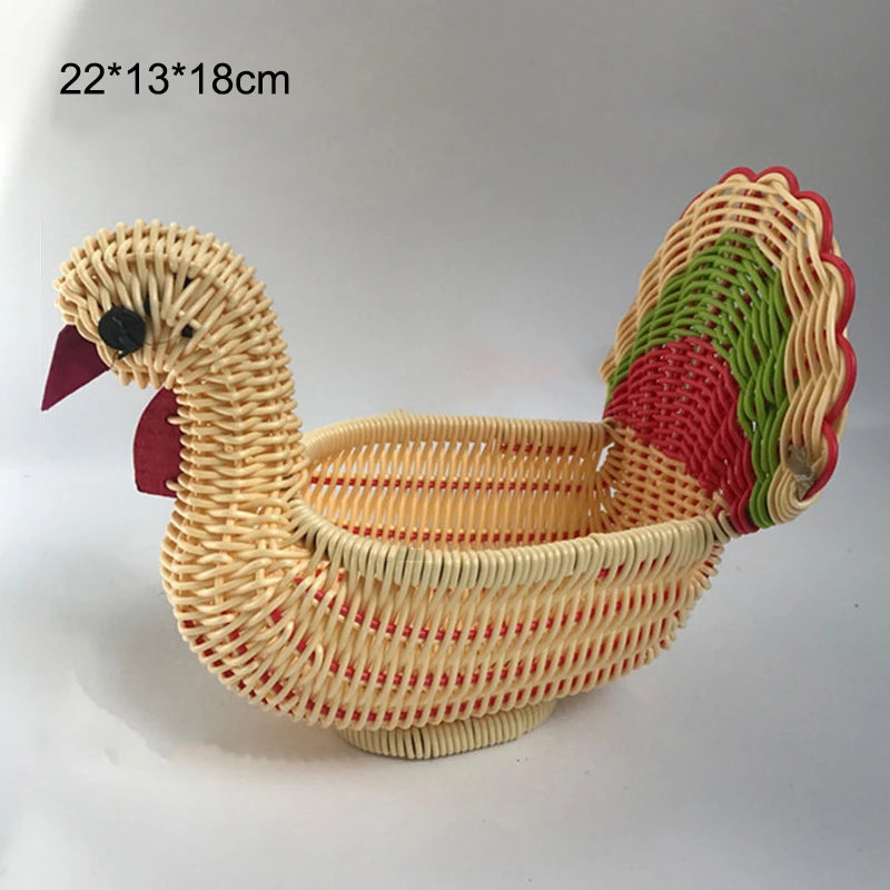 Woven Rattan Turkey Storage Basket