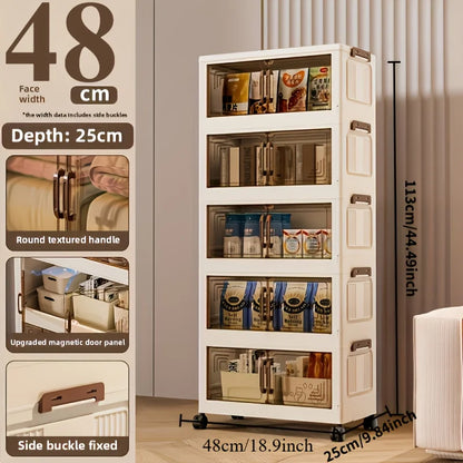 Foldable Stackable Storage Cabinet With Drawers