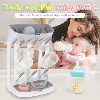 Baby Bottle Drying Rack With Detachable Tray