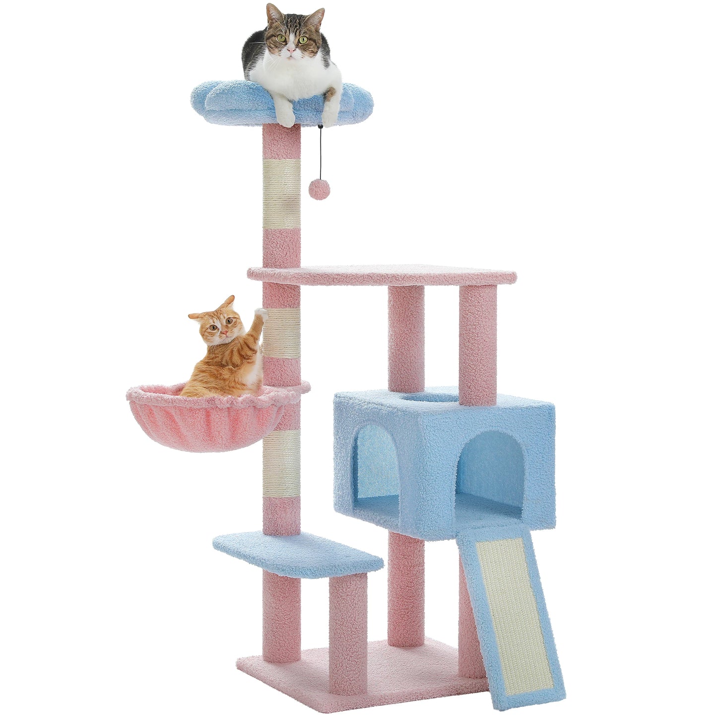 Flower Cat Tree Multi-Level Cat Tower with Sisal Scratching Posts and Top Perch for Indoor Cats