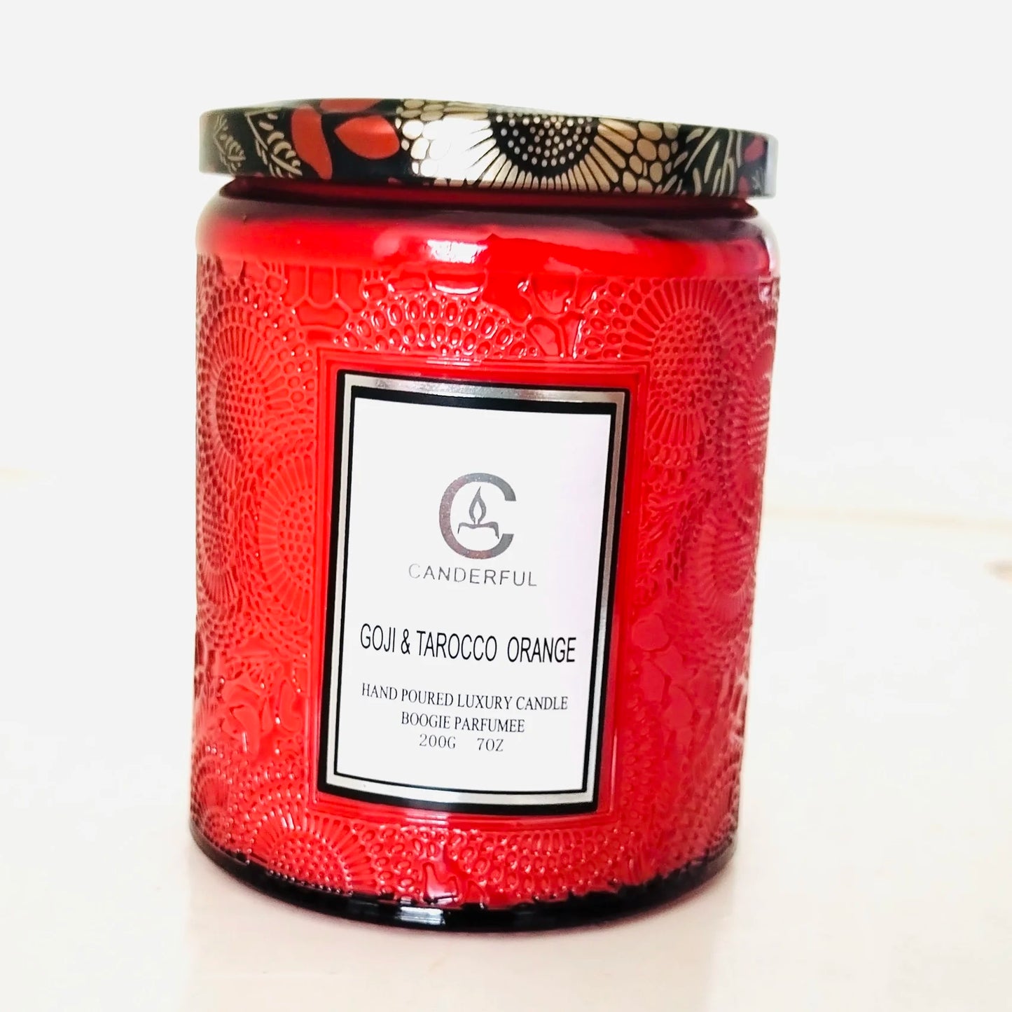 Embossed Glass Soy Wax Aromatherapy Candle