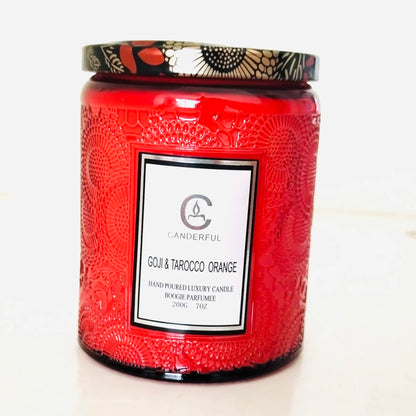 Embossed Glass Soy Wax Aromatherapy Candle