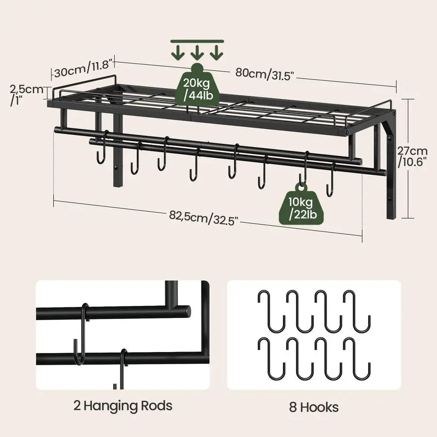 Wall Mounted Pot Rack