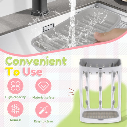 Baby Bottle Drying Rack With Detachable Tray