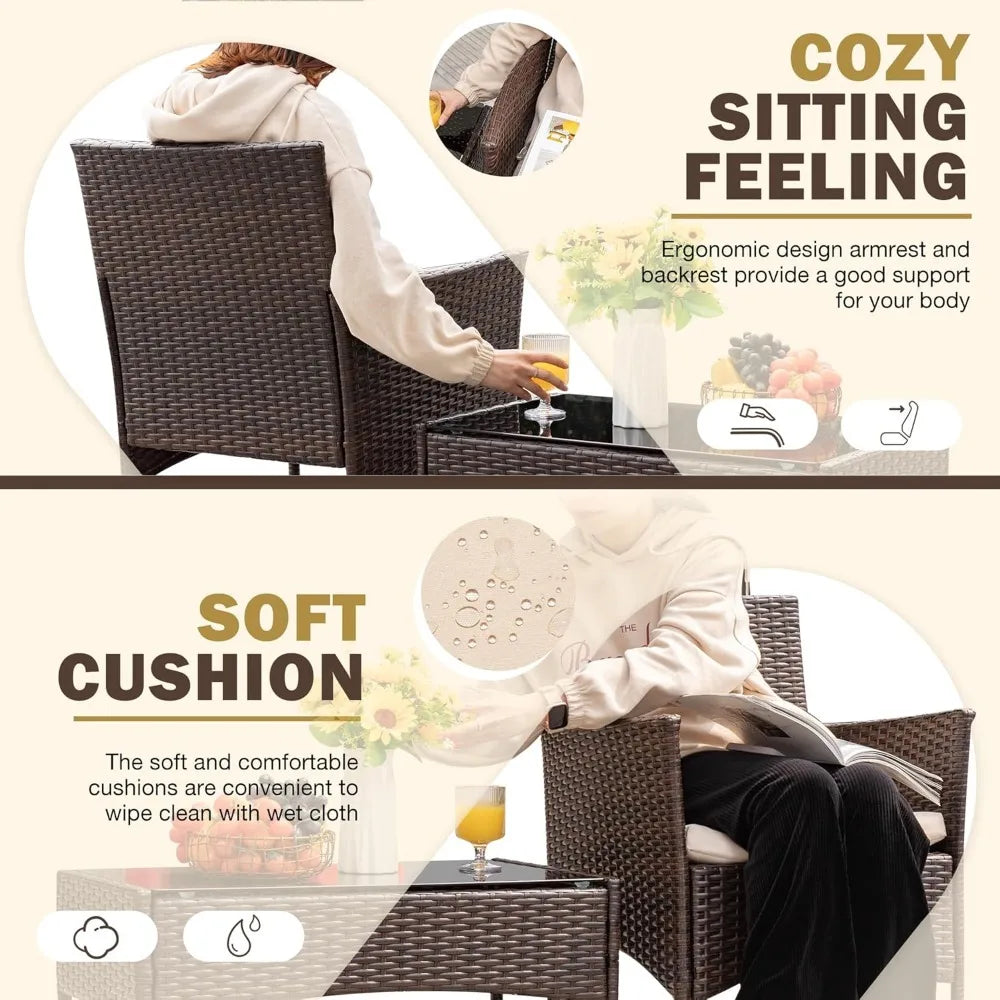 4-Piece Rattan Patio Furniture Set