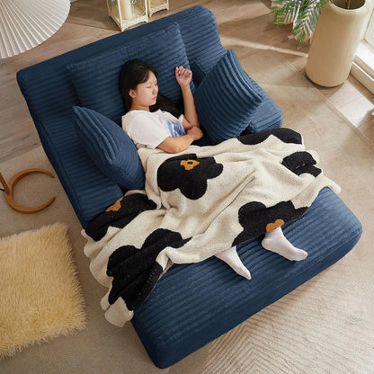 Oversized Chaise Lounge Chair with Pillows and Corduroy Fabric for Living Room or Bedroom