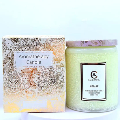 Embossed Glass Soy Wax Aromatherapy Candle