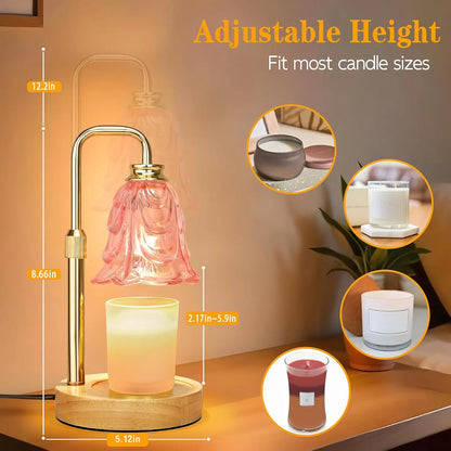 Pink Tulip Candle Warmer Lamp With Timer Dimmer
