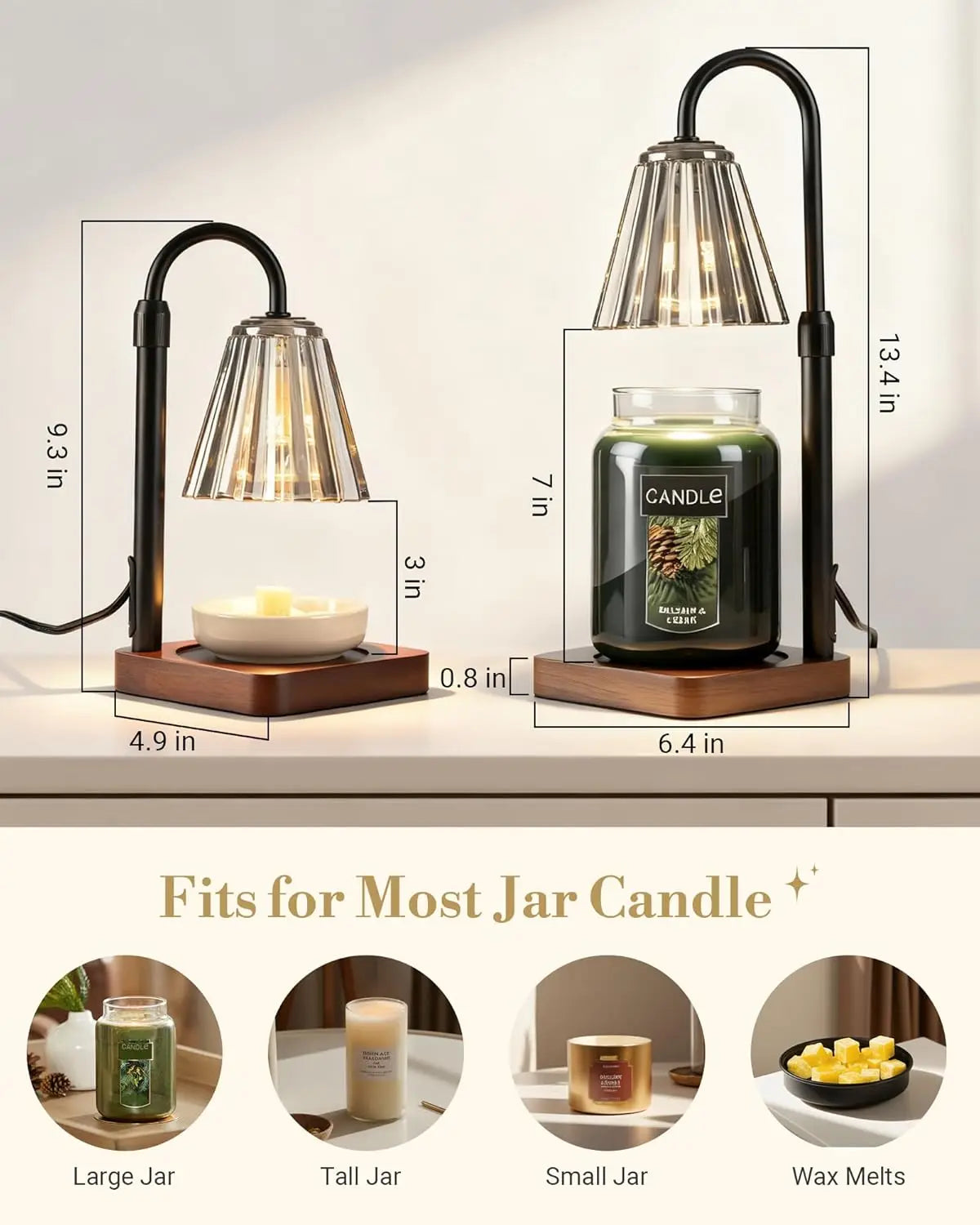 Adjustable Candle Warmer Lamp With Timer Dimmer
