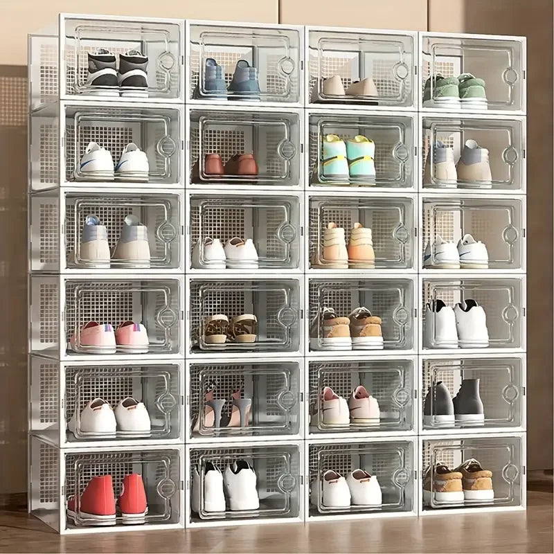 Clear Stackable Shoe Storage Boxes With Lids