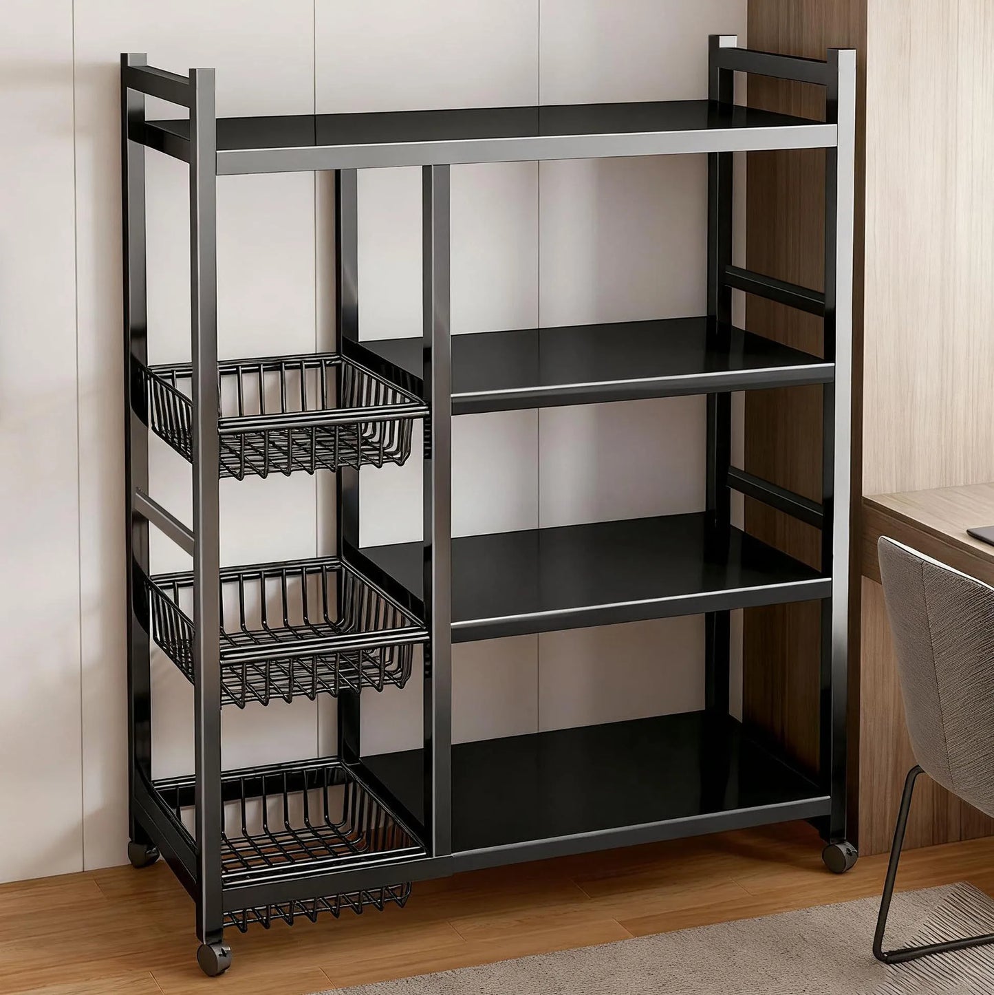 Rolling 4-Tier Kitchen Storage Organizer