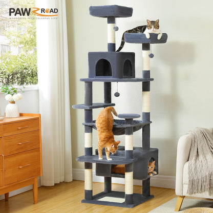 Large Cat Tree With Scratching Posts And Hammock