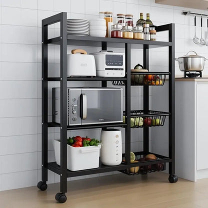 Rolling 4-Tier Kitchen Storage Organizer