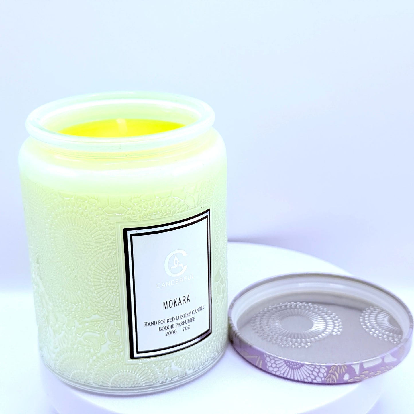 Embossed Glass Soy Wax Aromatherapy Candle