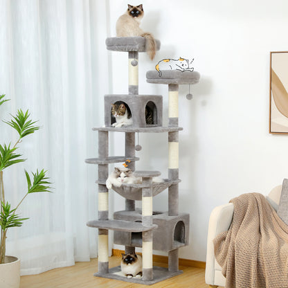 Large Cat Tree With Scratching Posts And Hammock