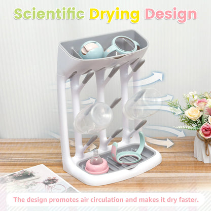 Baby Bottle Drying Rack With Detachable Tray