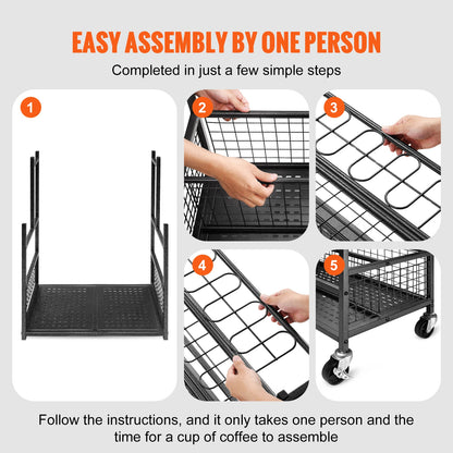 Garden Tool Organizer with Hooks and Wheels