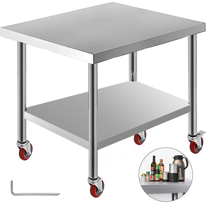 Stainless Steel Kitchen Work Table With Shelves