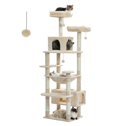 Large Cat Tree With Scratching Posts And Hammock