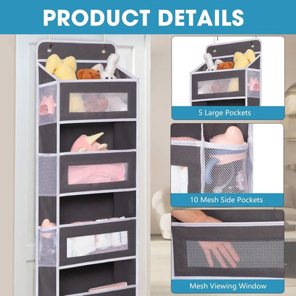 5-Tier Hanging Diaper Organizer With Pockets