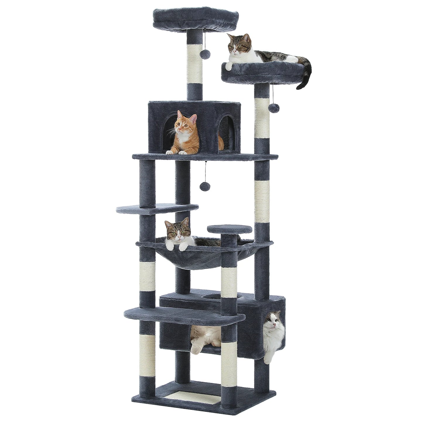 Large Cat Tree With Scratching Posts And Hammock
