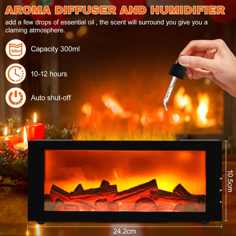 Flame Effect Essential Oil Diffuser Fireplace Style