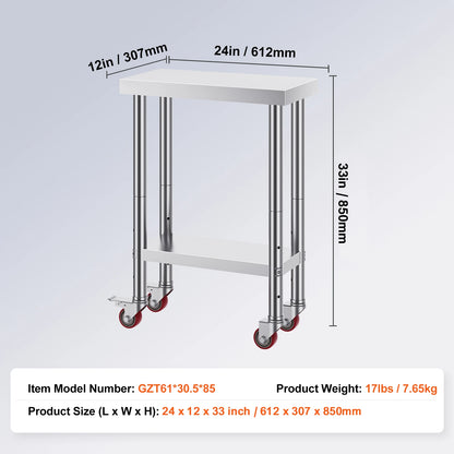 Stainless Steel Kitchen Work Table With Shelves