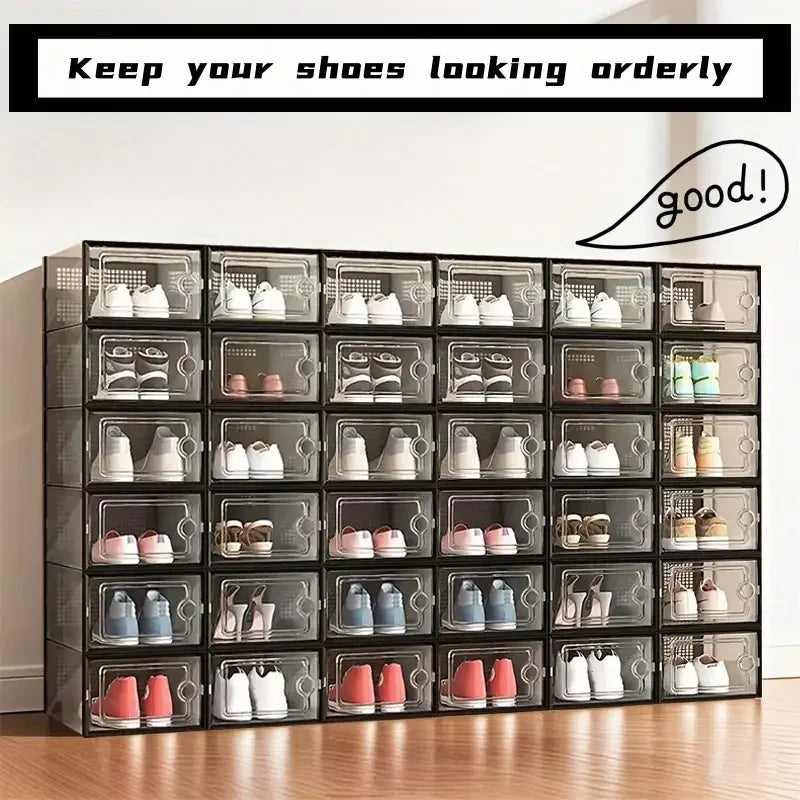 Clear Stackable Shoe Storage Boxes With Lids