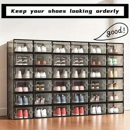 Clear Stackable Shoe Storage Boxes With Lids
