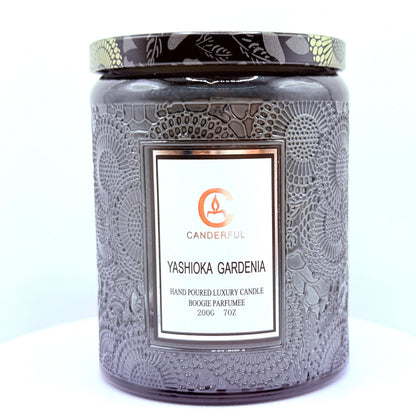 Embossed Glass Soy Wax Aromatherapy Candle