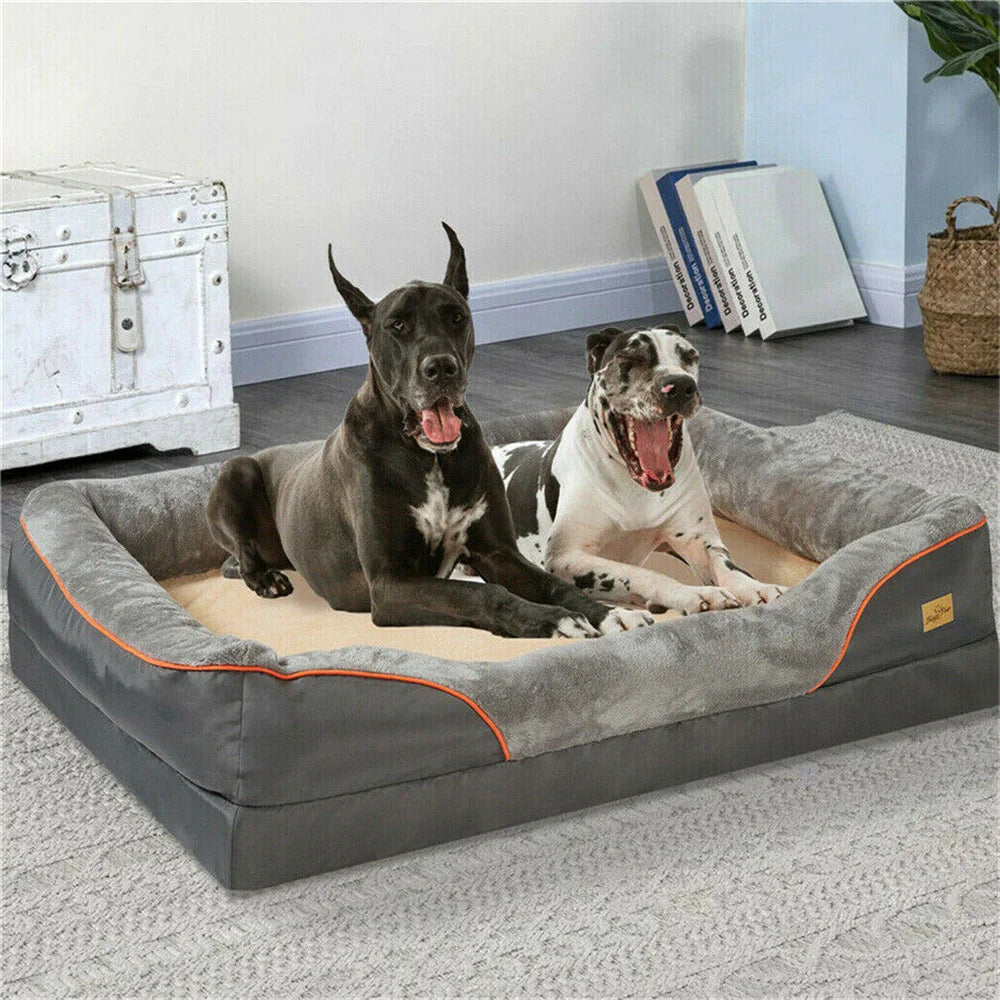Jumbo Orthopedic Dog Bed with Memory Foam, Waterproof Cushion and Removable Cover
