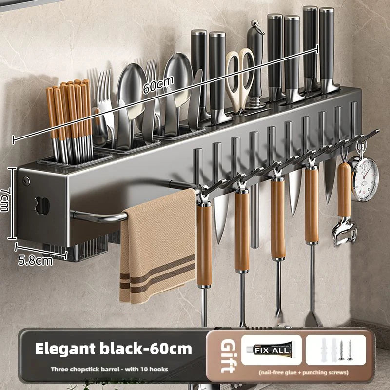 Wall Mounted Kitchen Utensil Storage Rack