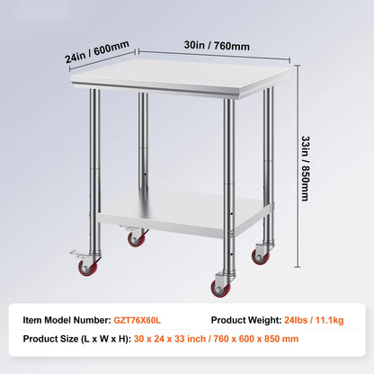 Stainless Steel Kitchen Work Table With Shelves