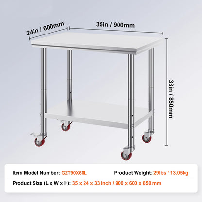 Stainless Steel Kitchen Work Table With Shelves