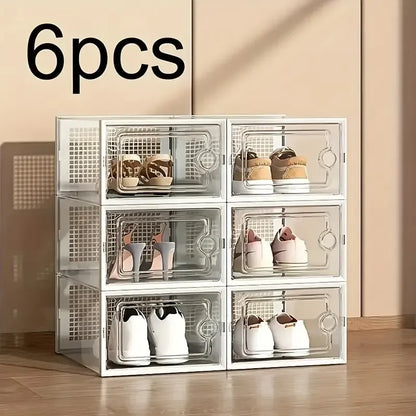 Clear Stackable Shoe Storage Boxes With Lids