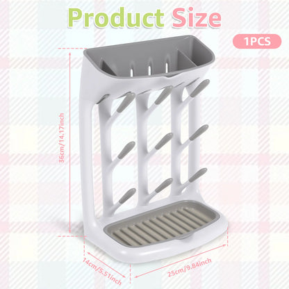 Baby Bottle Drying Rack With Detachable Tray