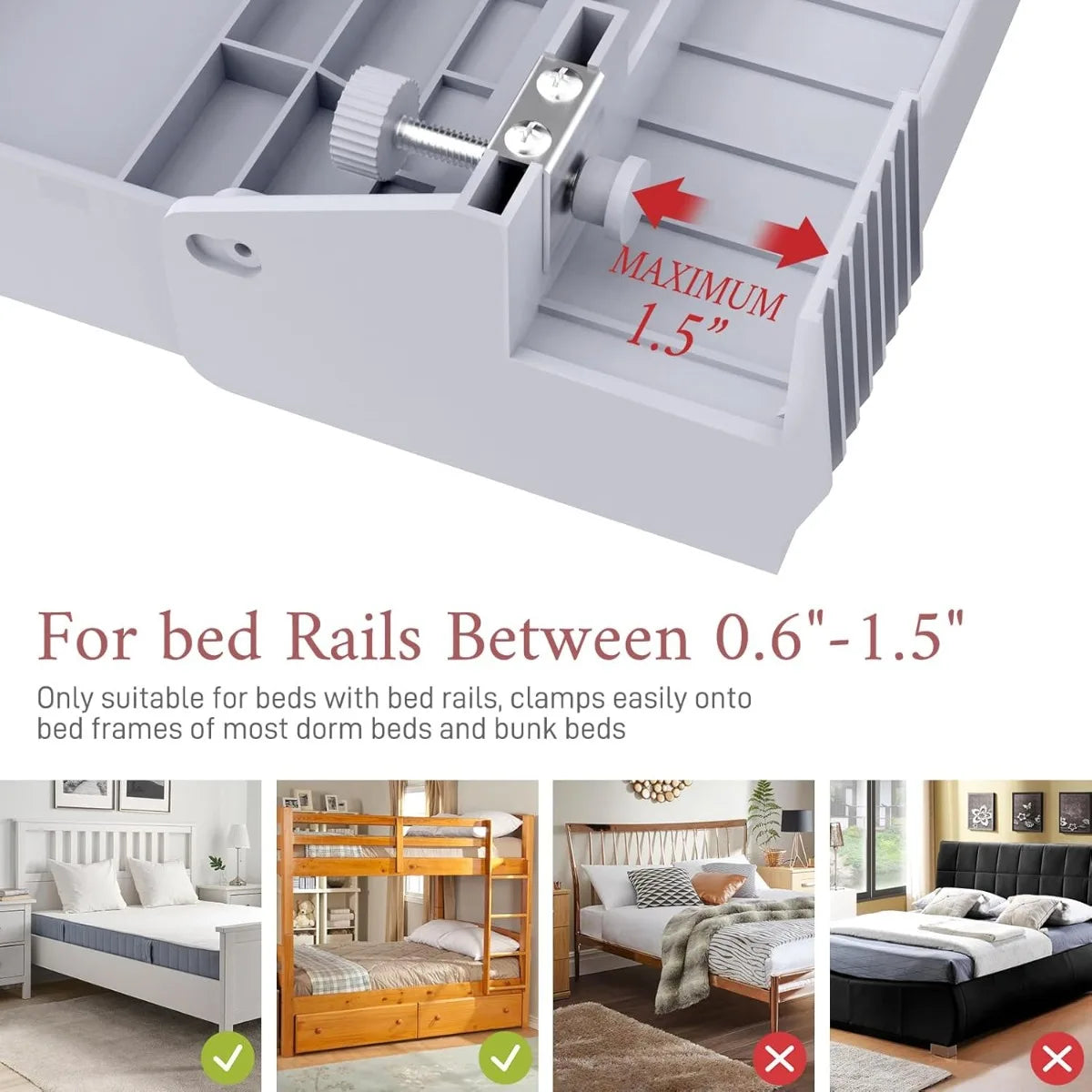 Foldable Bedside Nightstand Tray with Cup Holder