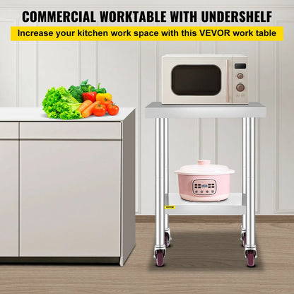 Stainless Steel Kitchen Work Table With Shelves