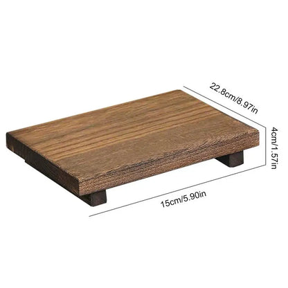 Wood Pedestal Soap Stand Countertop Tray