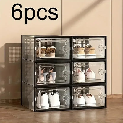 Clear Stackable Shoe Storage Boxes With Lids