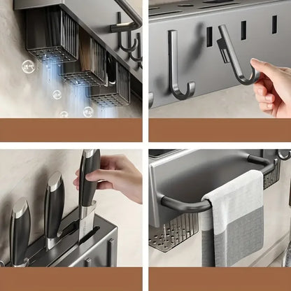 Wall Mounted Kitchen Utensil Storage Rack