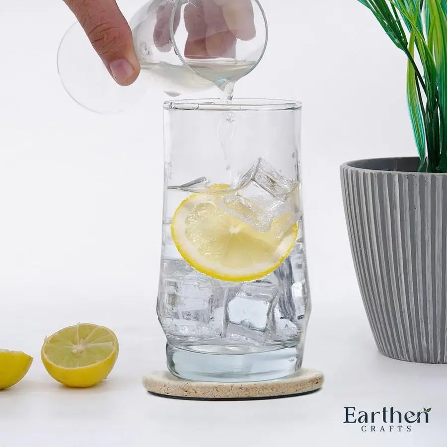 Stone Marble Coasters With Holder Lid