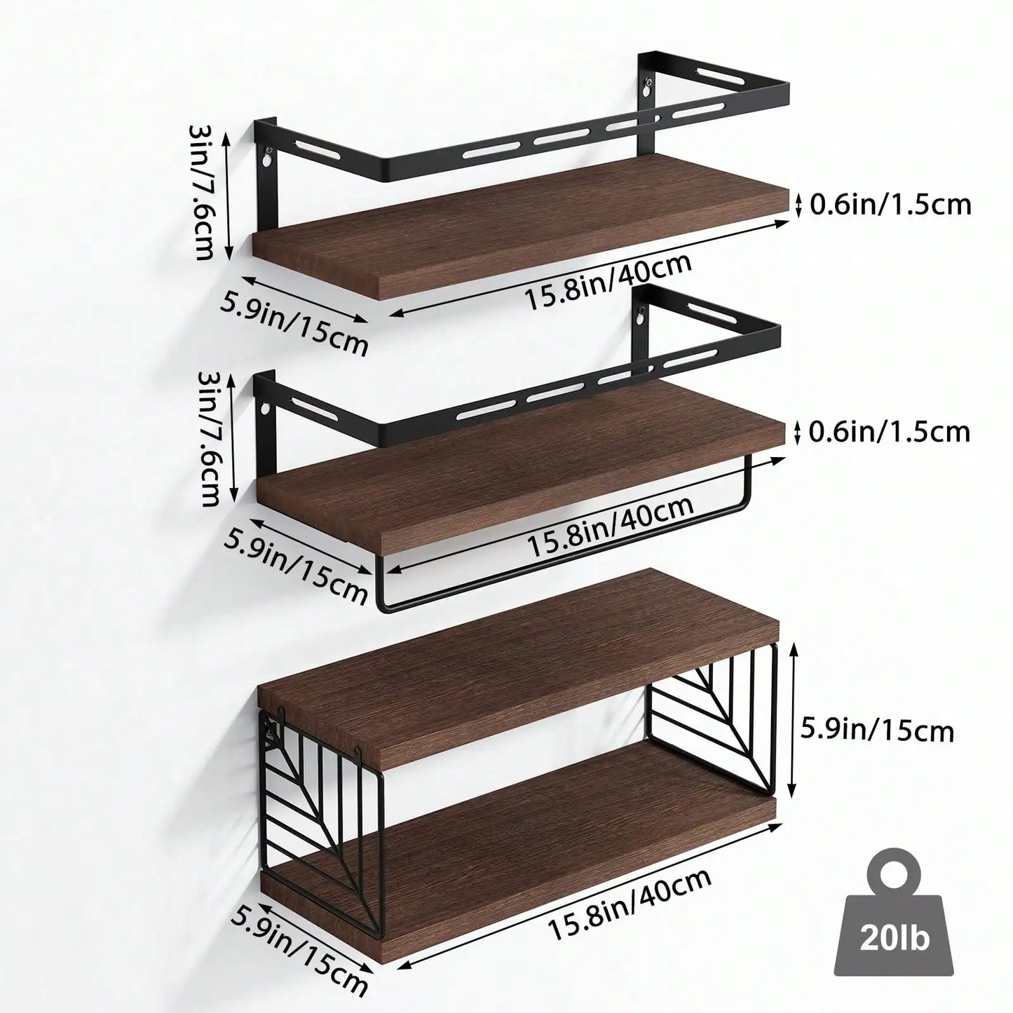 Rustic Wood Floating Bathroom Shelves With Towel Bar