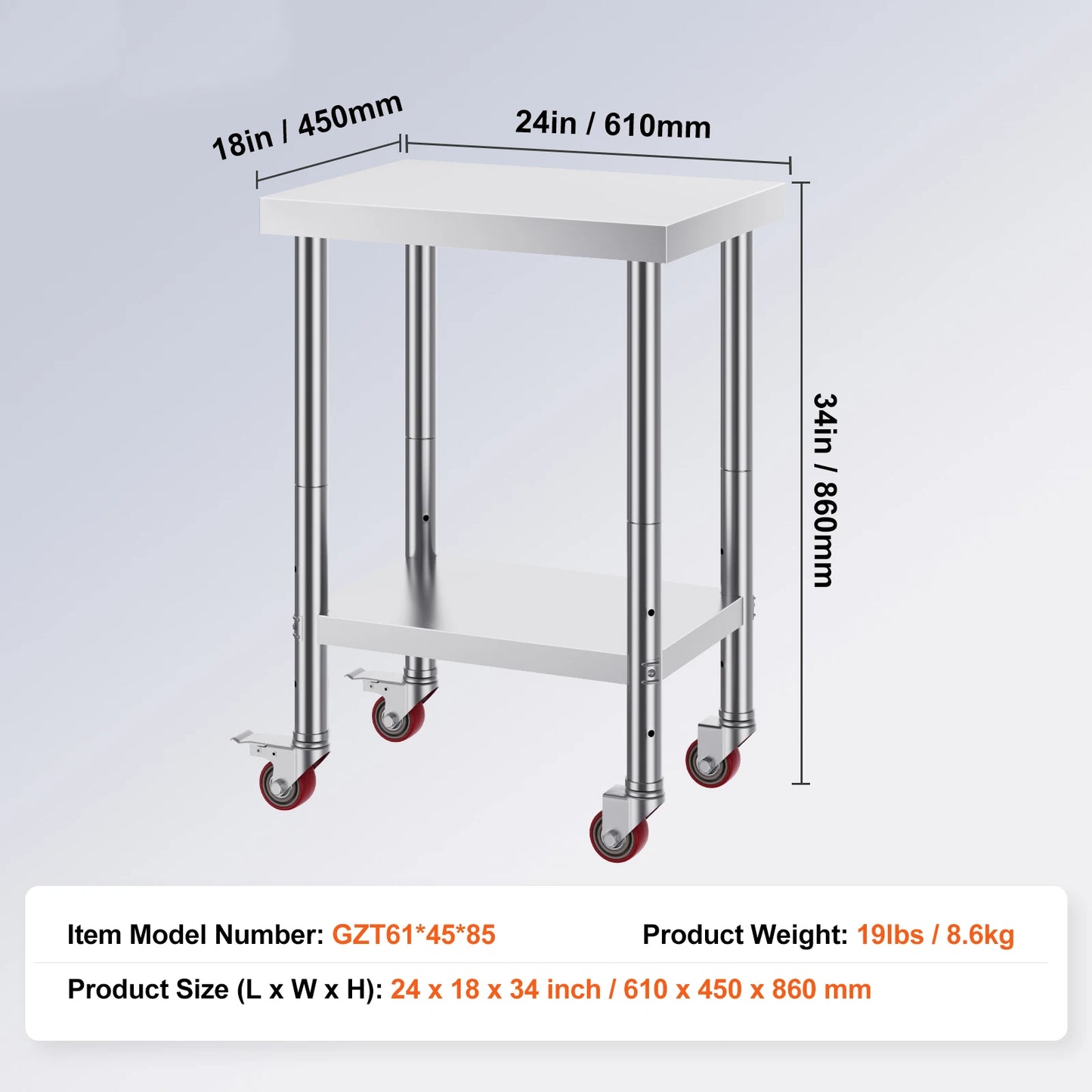 Stainless Steel Kitchen Work Table With Shelves