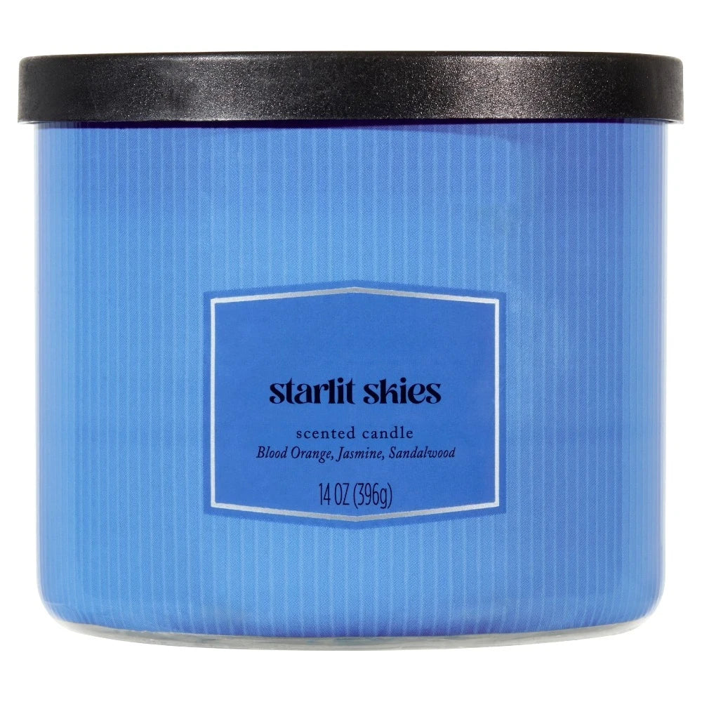 3-Wick Textured Wrapped Starlit Skies Scented Candle, 14 oz