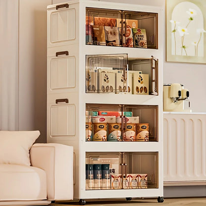 Foldable Stackable Storage Cabinet With Drawers