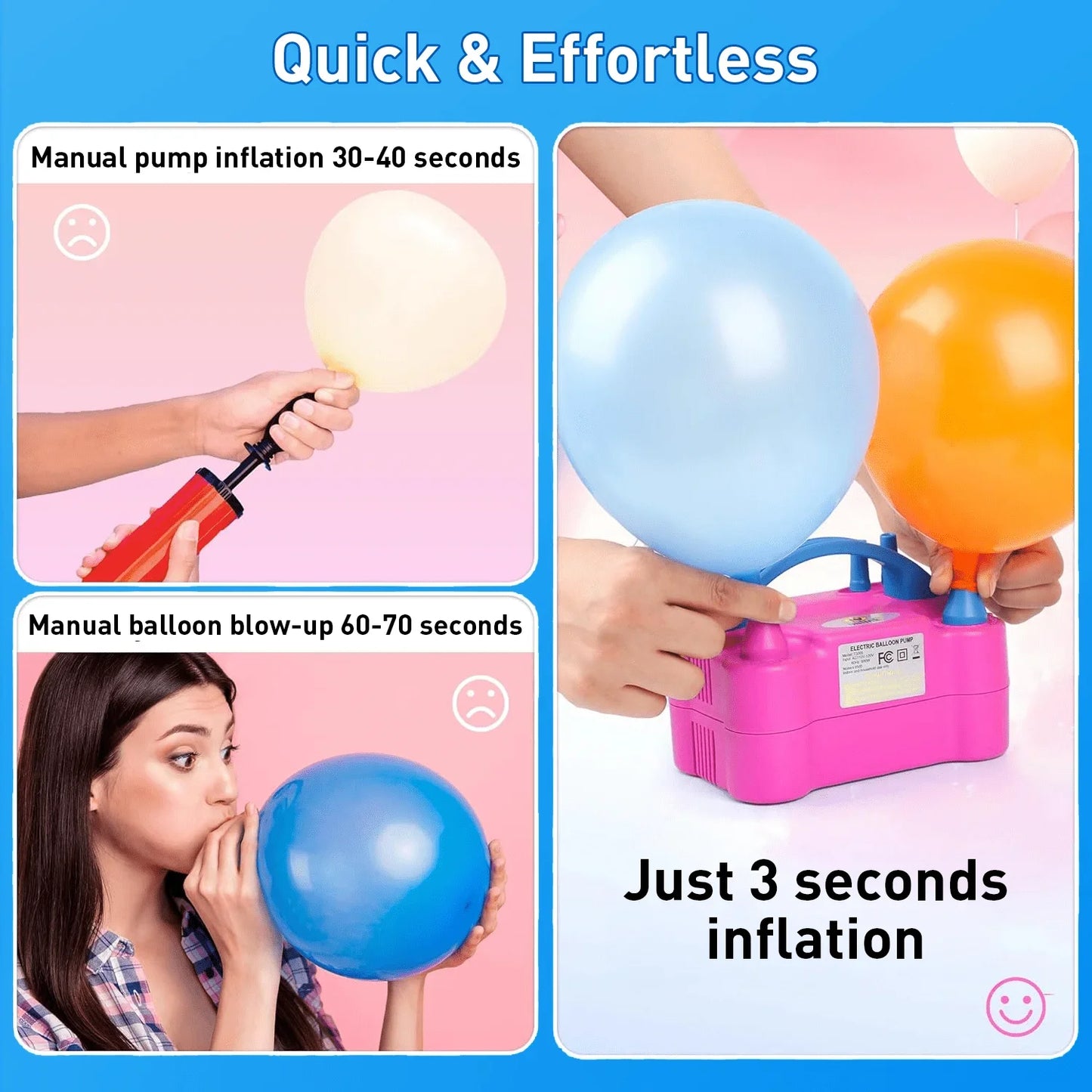 Electric Balloon Pump With Dual Nozzle