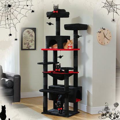 Large Cat Tree With Scratching Posts And Hammock